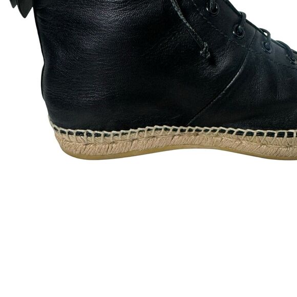 Frame Le Boston Leather High Top Espadrilles Booties Size 38.5 EU 7.5 US - Picture 9 of 16